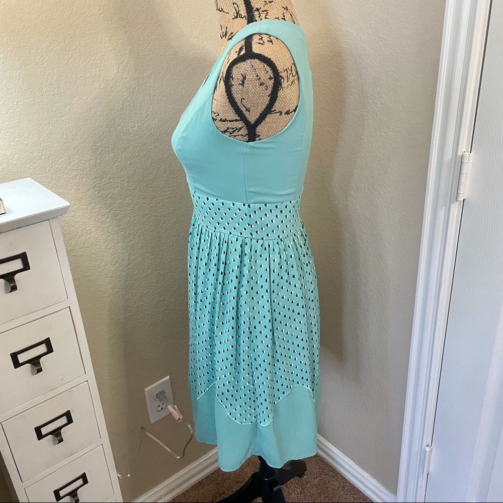 DOE & RAE : Sleeveless Chiffon Tiffany Blue Dress - Picture 5 of 9